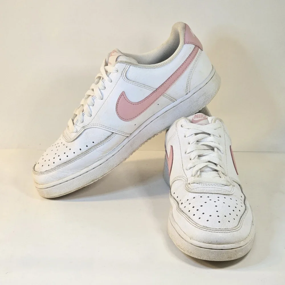 Nike White and Pink Low-Top Athletic Shoes